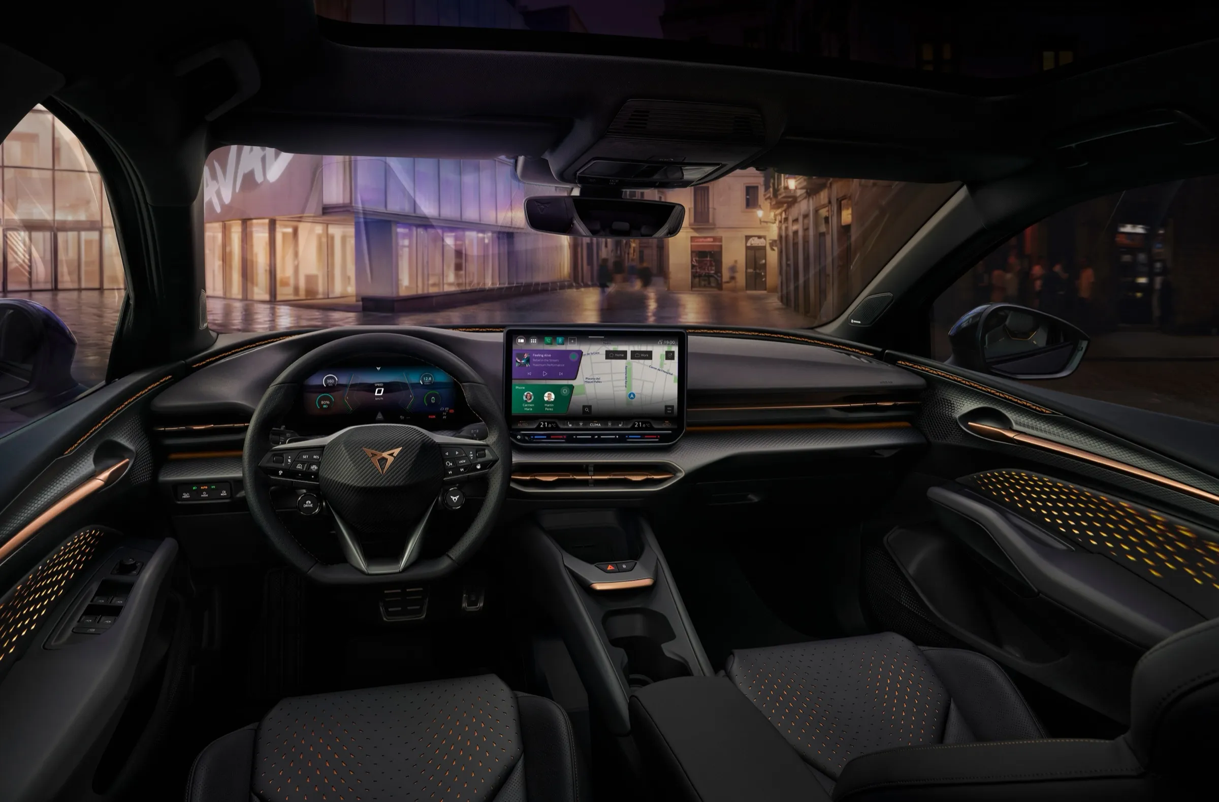 Cupra Raval dashboard with digital instruments and central touchscreen