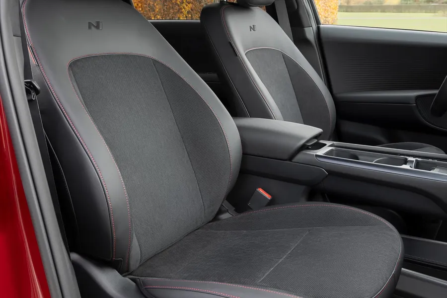 Hyundai Ioniq 6 N Line front seats with red stitching