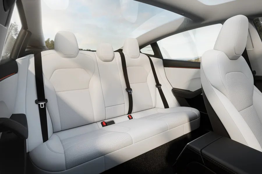Tesla Model 3 Premium white rear seats